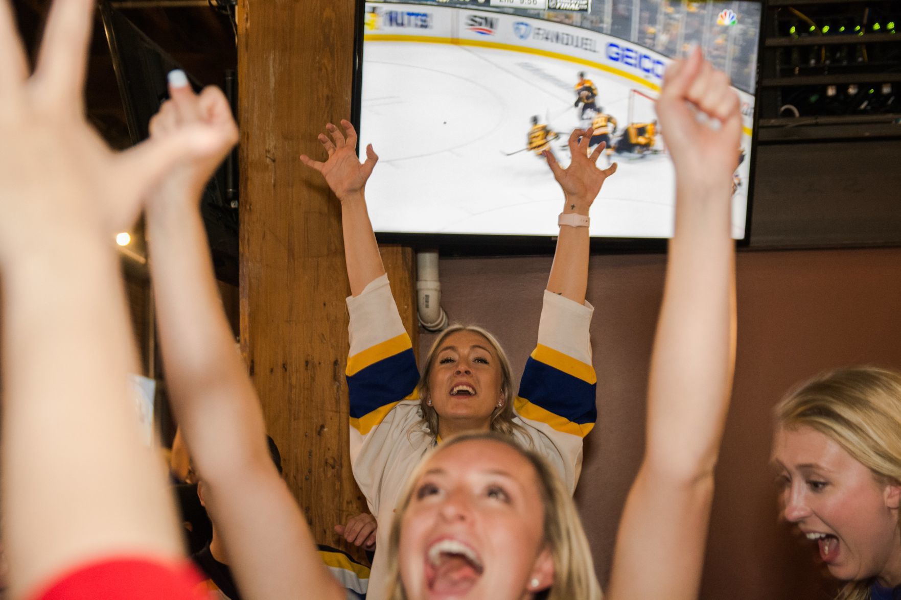 Blues Fans at Wheelhouse during Stanley Cup Final Game 7. Spons
